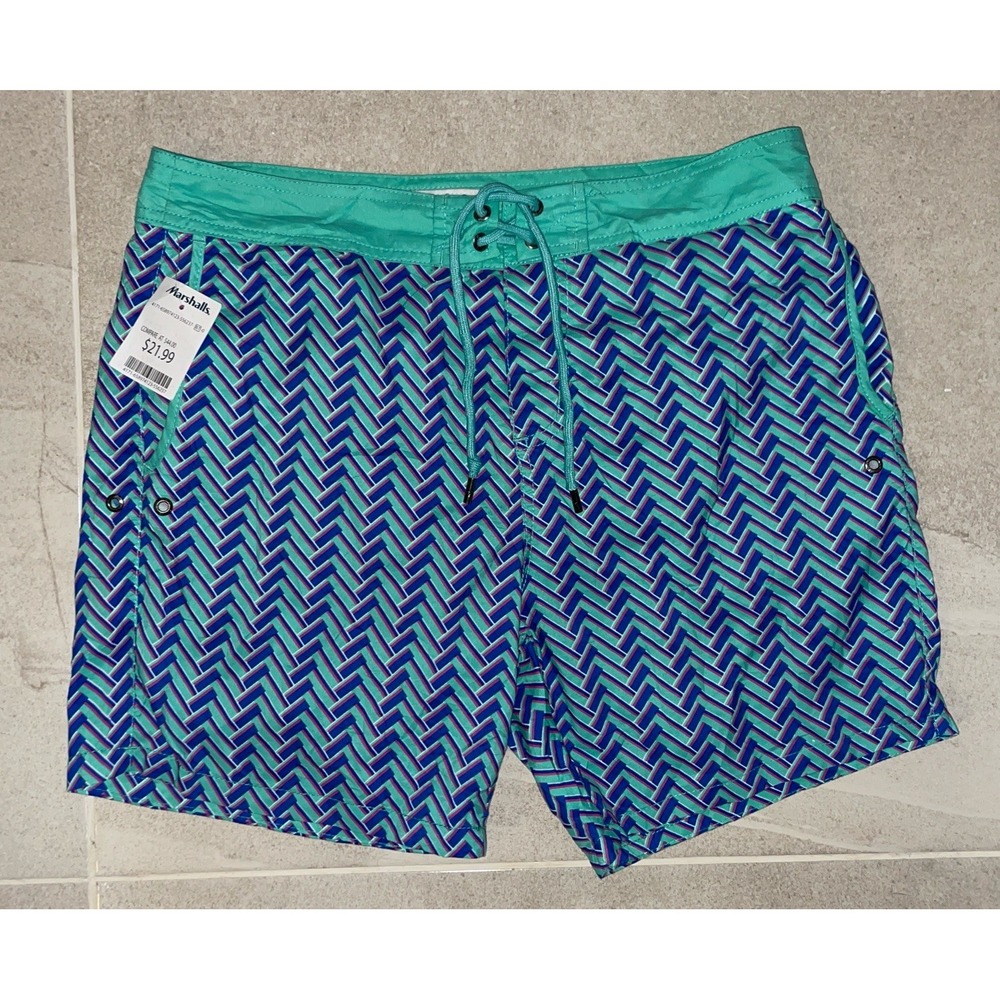 Mr. Swim‎ Trunks Mens Size 34 Geo Print Pockets Lined Swim Shorts
